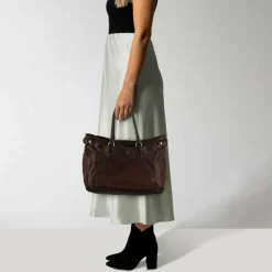 Campomaggi Mogano Handtasche Leder 33 cm