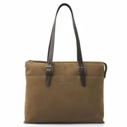 Castelijn & Beerens Nubuck Schultertasche Leder 40 cm Laptopfach