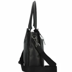 Greenburry Pure Black Schultertasche Leder 40 cm Laptopfach
