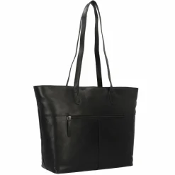 Greenburry Pure Black Shopper Tasche Leder 35 cm Laptopfach