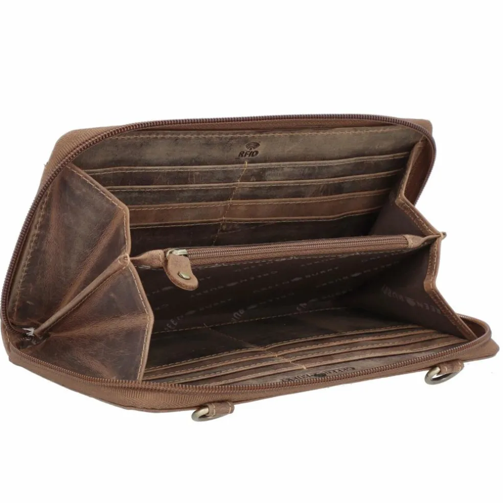Greenburry Vintage Clutch Geldbörse RFID Schutz Leder 21 cm