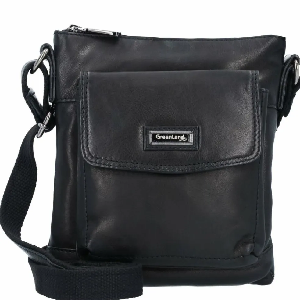 Greenland Nature Black Nappa Umhängetasche Leder 21 cm