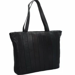 Greenland Nature Black Nappa Shopper Tasche Leder 37 cm