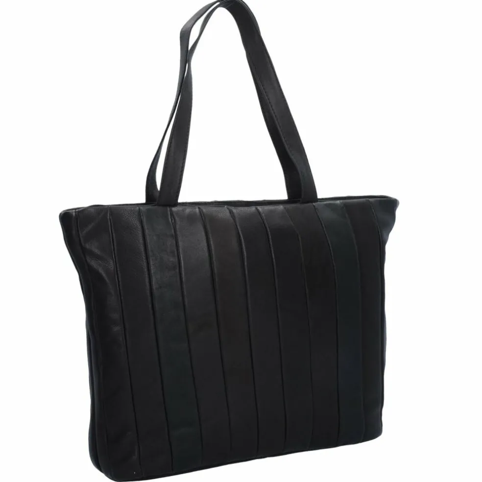 Greenland Nature Black Nappa Shopper Tasche Leder 37 cm