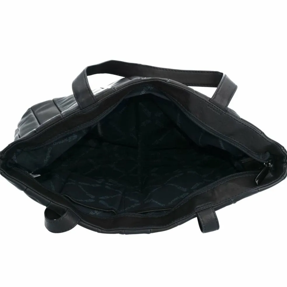 Greenland Nature Black Nappa Shopper Tasche Leder 37 cm