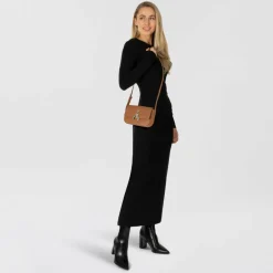 Patrizia Pepe Essential Fly Schultertasche Leder 22 cm