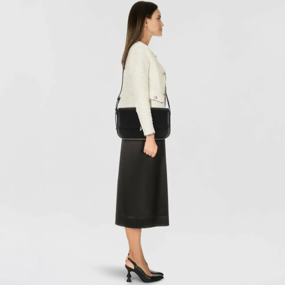 Patrizia Pepe Essential Fly Schultertasche Leder 31 cm