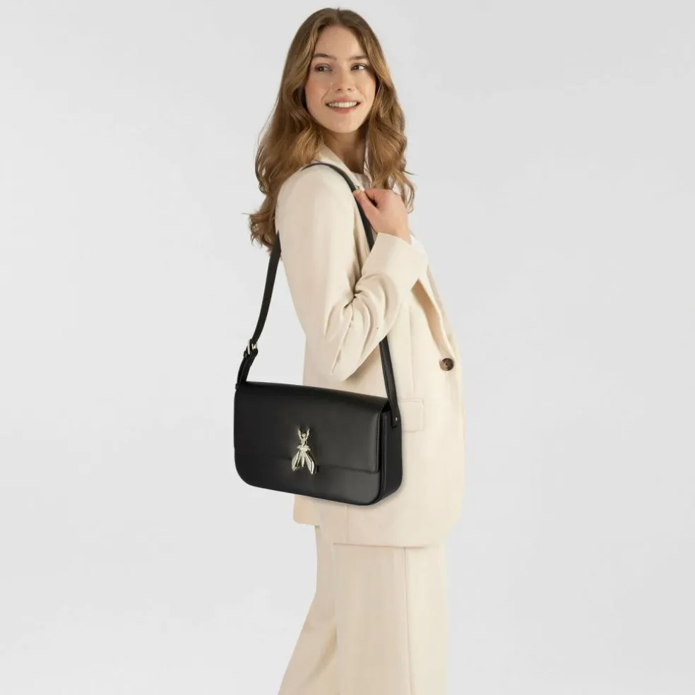 Patrizia Pepe Essential Fly Schultertasche Leder 31 cm