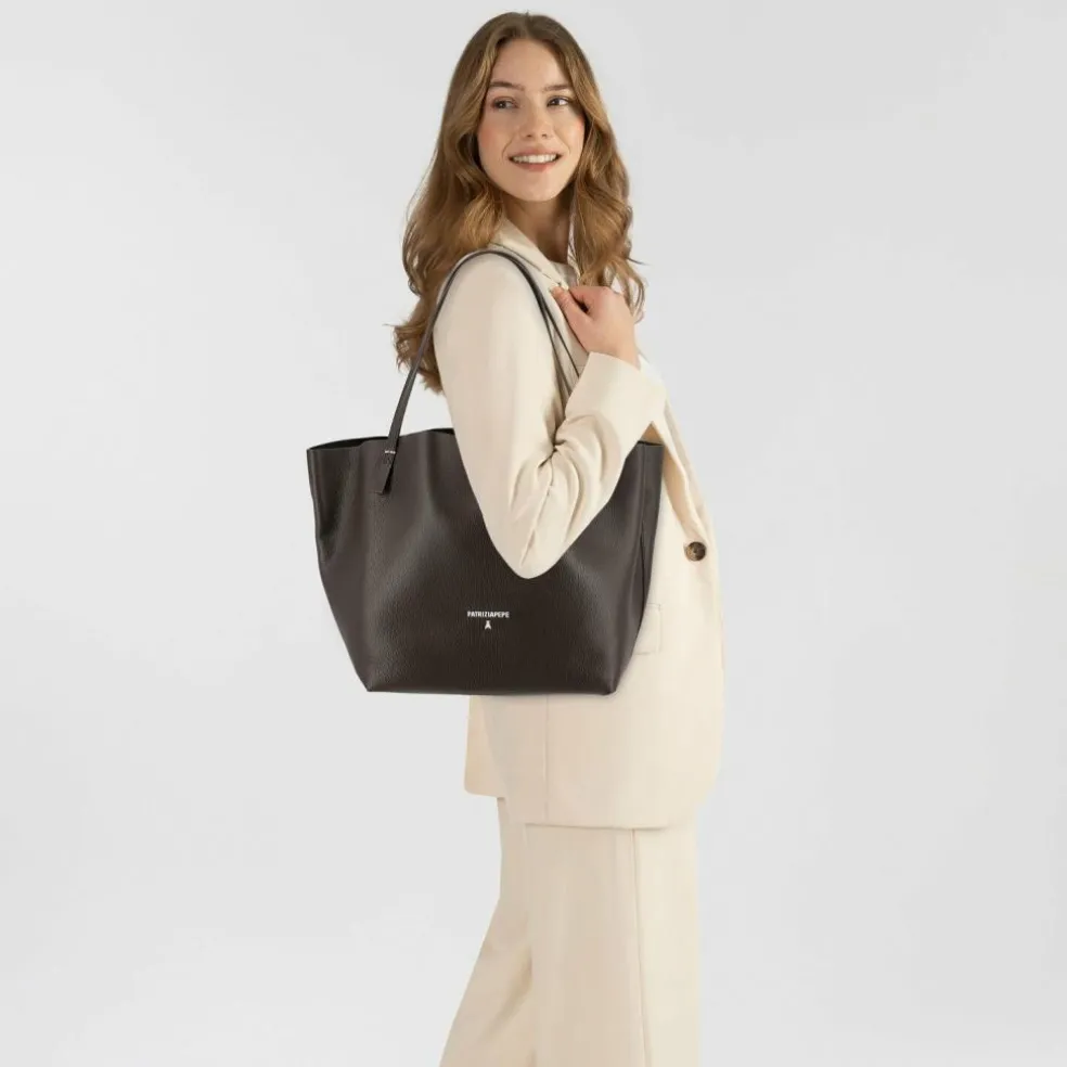 Patrizia Pepe Shopper Tasche Leder 30 cm