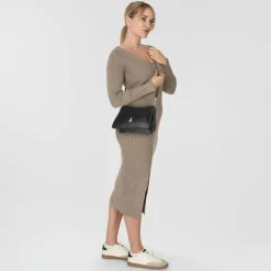 Patrizia Pepe Tris Schultertasche Leder 28 cm