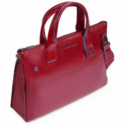 Piquadro Blue Square Shopper Tasche Leder 38 cm Laptopfach mit Dehnfalte