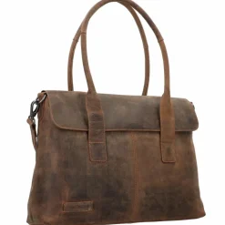 Plevier Retro Lamarr Schultertasche Leder 45 cm Laptopfach