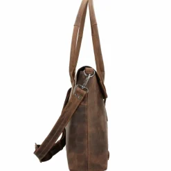 Plevier Retro Lamarr Schultertasche Leder 45 cm Laptopfach