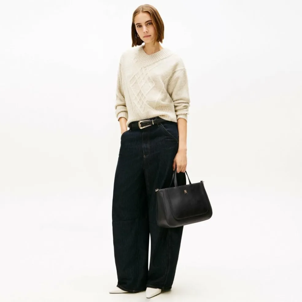 Tommy Hilfiger TH Glam Shopper Tasche Leder 32 cm